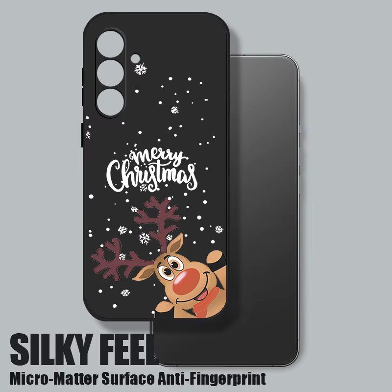 Weihnachts Elch Handyhülle aus TPU für Samsung Galaxy S25 S24 S23 S22 Ultra Plus FE A55 A54 A53 A35 A15 in Schwarz - Bild 2