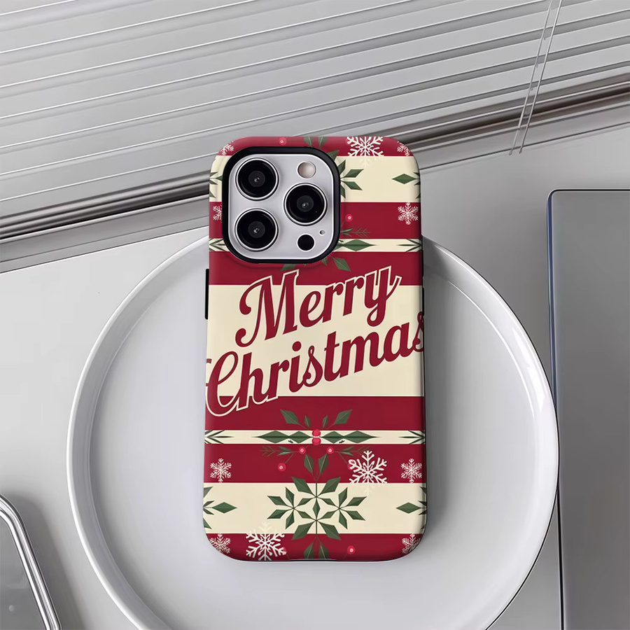 Weihnachtsgrußkarte Handyhülle für Apple iPhone 17 16 15 14 13 12 11 Pro Max Plus mit doppelschichtiger Rückseite in Multicolour - Bild 3