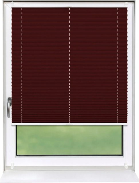 Deco-Raum Plissee Basic Klemmfix Weinrot blickdicht Breite: 45 cm, Höhe: 150 cm - Bild 1