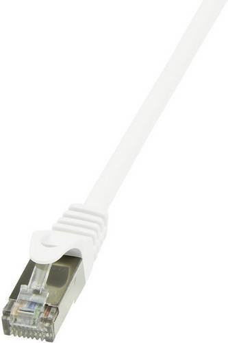 LogiLink CP2011S RJ45 Netzwerkkabel CAT 6 F/UTP Patchkabel in Weiß mit Rastnasenschutz, Länge: 0,25 m - Bild 1