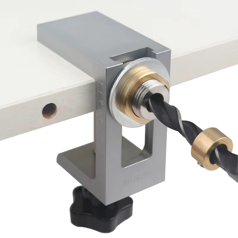 MOKIN Dübel Jig Kit Bohrer Guide Locator für Schranktüren und Möbelverbindungen in Silber - Bild 3
