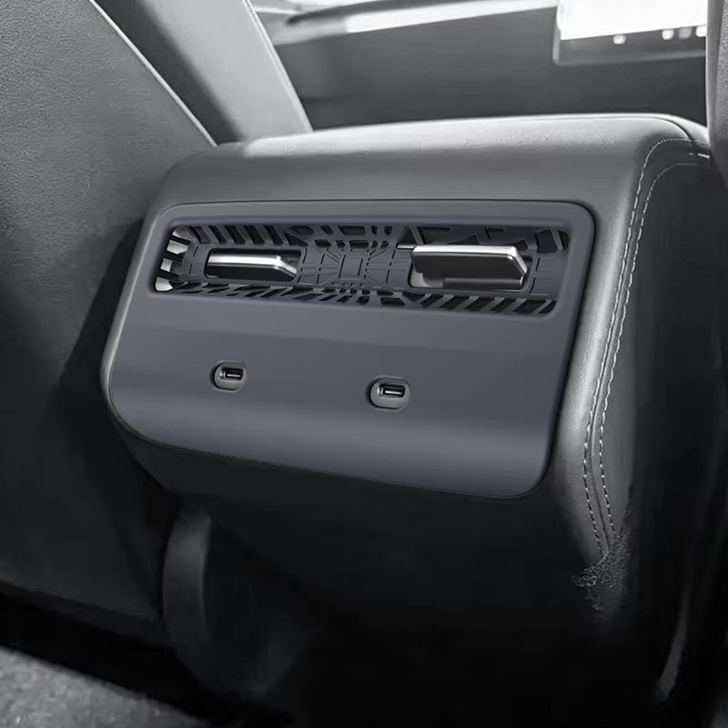 Beworth Zubehör für Tesla Model Y Standard 2026: Abdeckung für die hintere Klimaanlage, Lüftungsschutz und USB-C Anschluss-Abdeckung - Bild 2