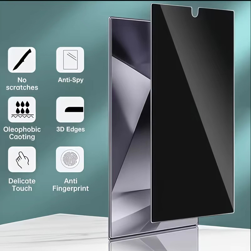 2 Stück Anti-Spionage Sichtschutz aus gehärtetem Glas für Samsung Galaxy S26 Ultra, S26 Plus, S25, S24 Ultra, S24 Plus, S24, S23 und S22, transparent - Bild 3