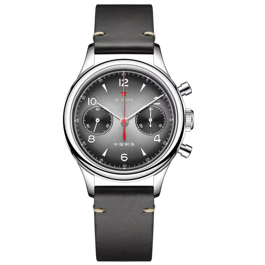 Red Star Chronograph, Handaufzug, Edelstahl, 38 mm, Grau, Herren - Bild 3