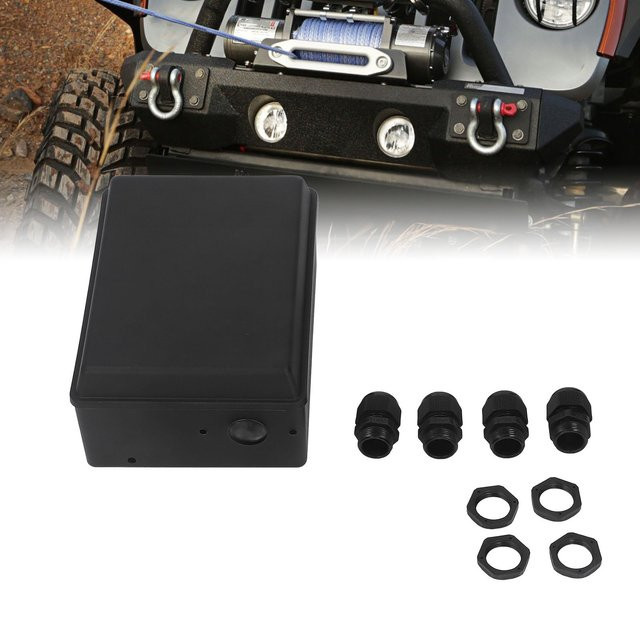 Aramox Winden-Controller-Gehäuse aus ABS-Kunststoff in Schwarz, Schutzbox-Kit für elektrische Winden von 8000 bis 20000 LB, B/T/H: 18,0 x 13,0 x 8,0 cm - Bild 1