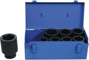 BGS Kraft-Steckschlüssel-Einsatz-Satz Sechskant tief, 8-teilig, Antrieb Innenvierkant 25 mm (1 Zoll), SW 27-50 mm - Bild 1