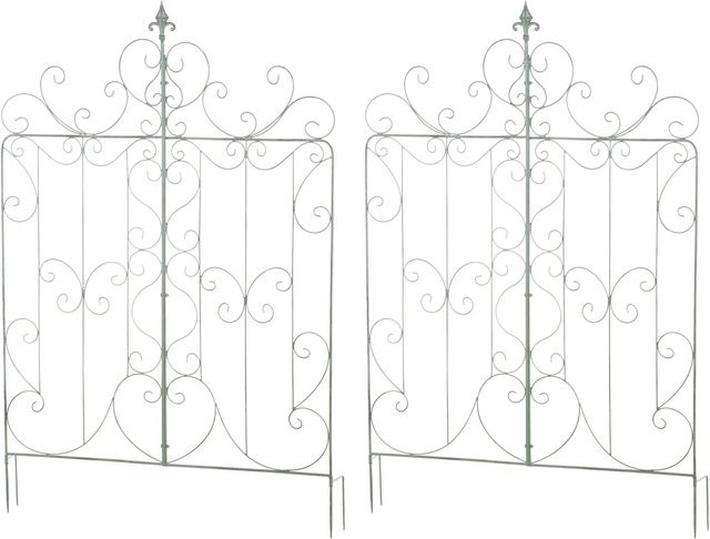 DELUKE Rankgitter JORIS 2er Set Metall Antik-Grün Rankhilfe für Kletterpflanzen B: 99 cm, T: 1 cm, H: 133 cm - Bild 1