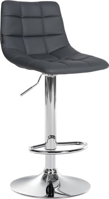 CLP Barhocker Jerry in Schwarz aus Kunstleder, höhenverstellbarer Barstuhl mit Rückenlehne und 360 Grad Drehsitz für Küche und Bistro - Bild 1