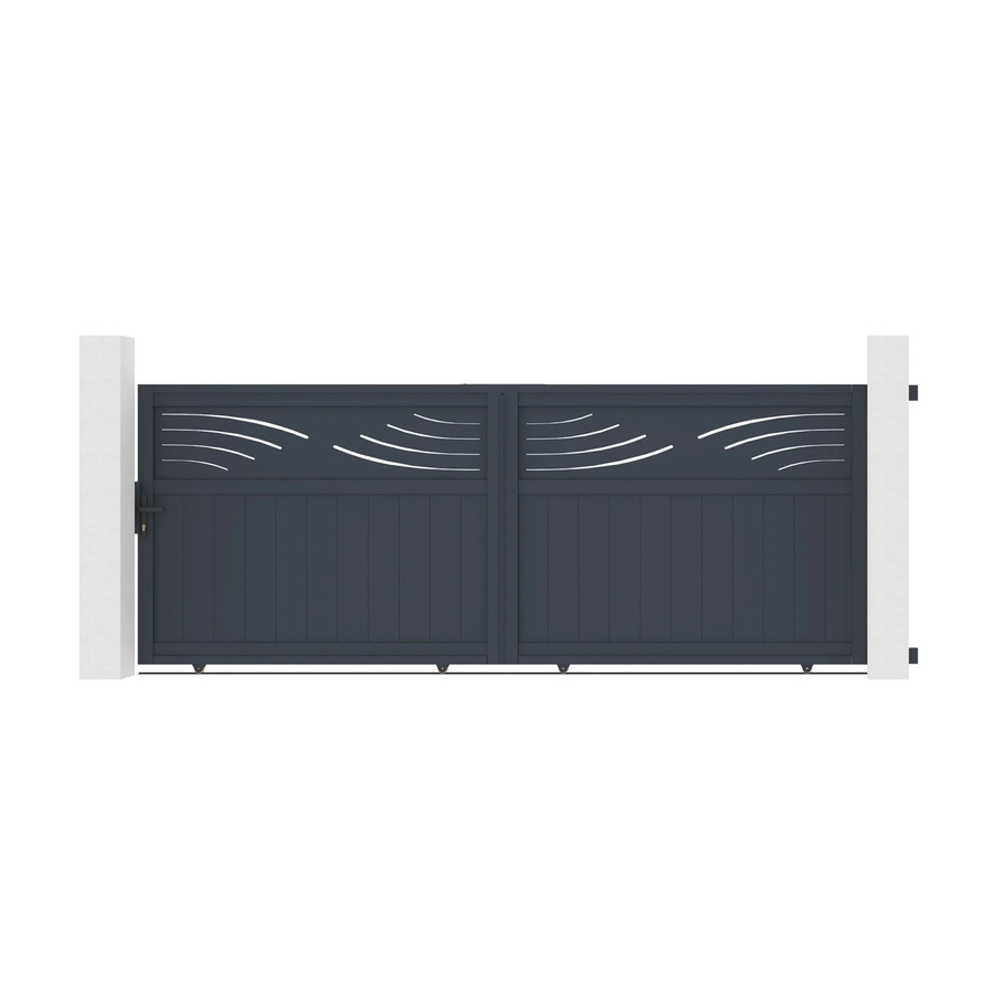 Casanoov Elektrisches Schiebetor Halti aus Aluminium in Grau inklusive Schiebetorantrieb Ranger C300, Breite: 370 cm, Höhe: 140 cm - Bild 2