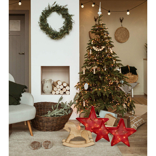 Näve Weihnachtsstern Rot im Landhaus Stil, B: 10 cm, H: 48 cm - Bild 2