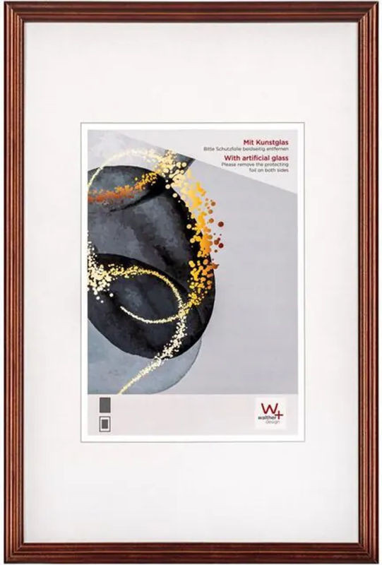 Walther Design Bilderrahmen aus Holz mit Acrylglas und Passepartout, Braun, B: 30 cm, H: 20 cm - Bild 1