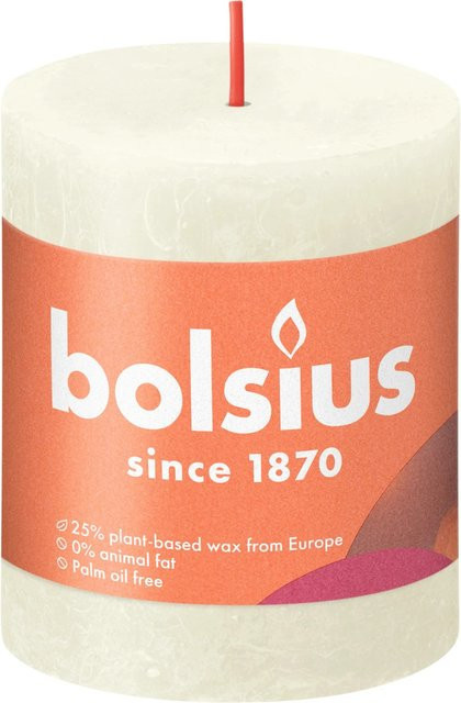 Bolsius Rustik-Kerze Shine Weiche Perle in Weiß, Höhe: 8 cm, Durchmesser: 6,8 cm - Bild 1