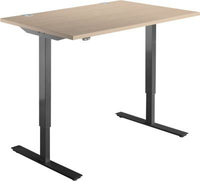 Schäfer Shop Select Schreibtisch Start Off elektrisch höhenverstellbar Eiche/Schwarz B/T/H: 120 x 80 x 75,5-125,5 cm - Bild 1