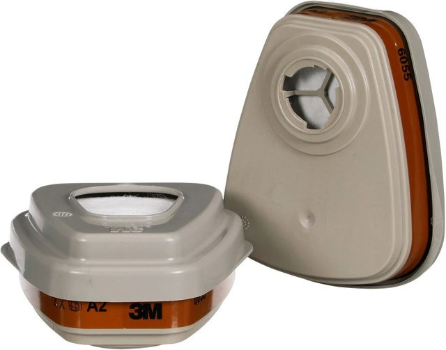 3M Atemfilter 6002 CR Partikelfilter A2P2 Braun für Farbspritzarbeiten 2 Stück - Bild 1