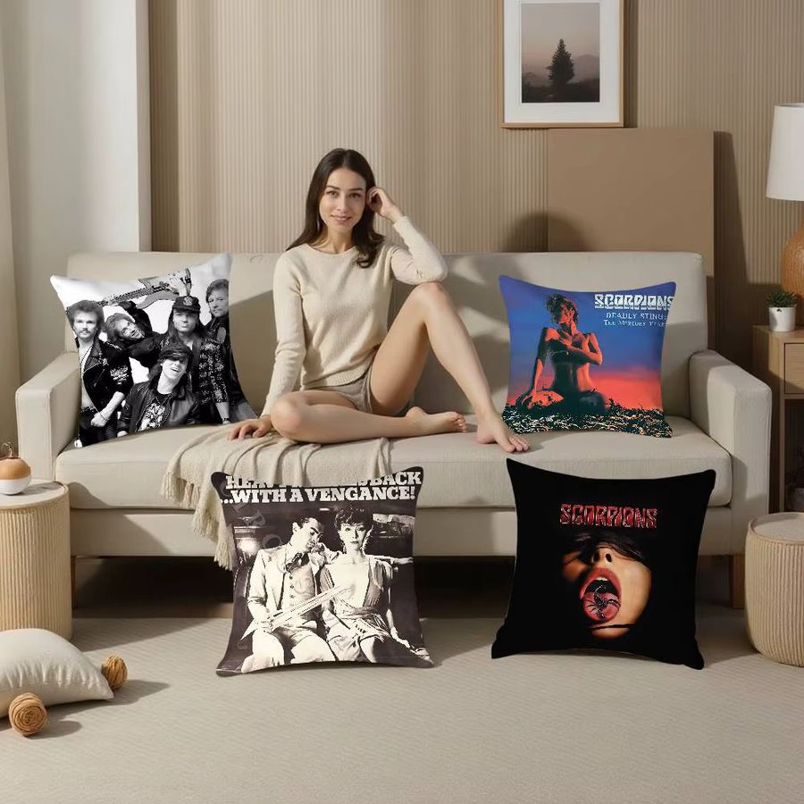 The S-Scorpions Band Kissenbezug quadratisch doppelseitig bedruckt für Sofa und Schlafzimmer - Bild 2