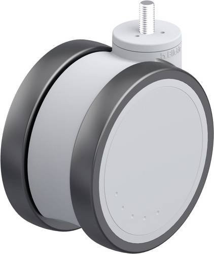 Blickle Kunststoff-Doppelrolle LKDG-PATH 125K-GS10 in Grau und Silber mit 125 mm Rad-Durchmesser und einer Tragfähigkeit von max. 125 kg - Bild 1