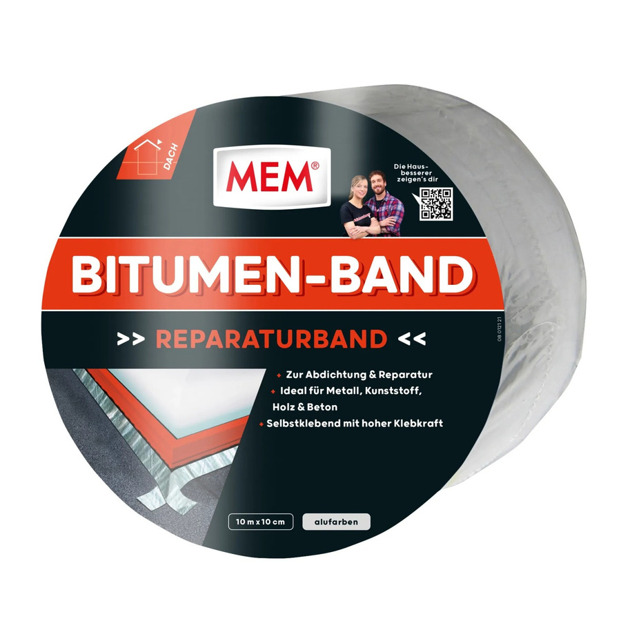 MEM Bitumen-Band Alu in Silber, Breite: 10 cm, Länge: 10 m - Bild 2