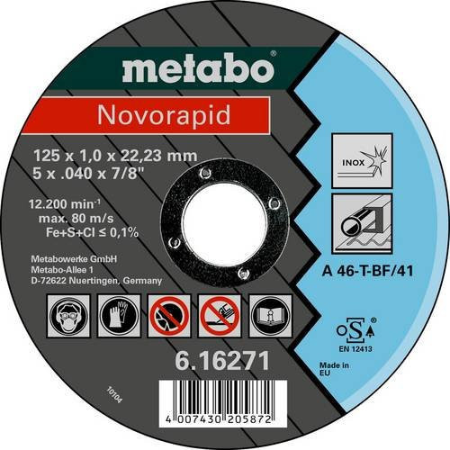 Metabo NOVORAPID 616271000 Trennscheibe gerade für INOX Durchmesser: 125 mm - Bild 1