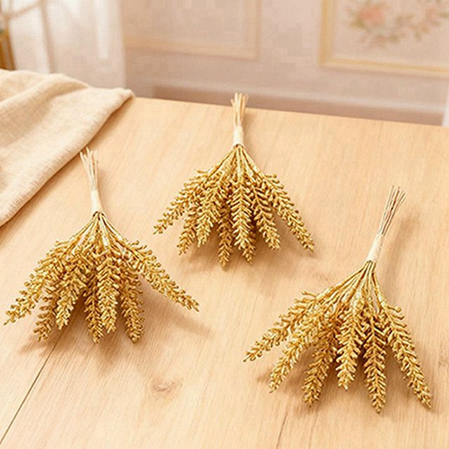 XIAOYINMO Künstliche Blumen als florales Dekorations-Bouquet in Gold oder Silber für Weihnachten, Hochzeiten und zur Dekoration von Candy Boxen - Bild 1