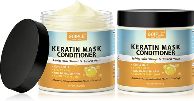 GOIPLE Keratin Haarmaske, Creme, für trockenes und strapaziertes Haar, 2 Stück - Bild 1
