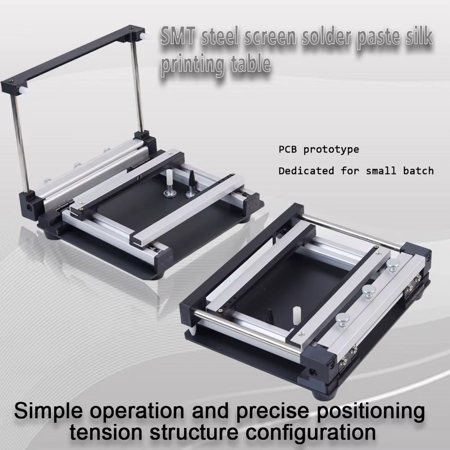 XMSJ Manuelle SMT Lotpaste Druckmaschine aus Stahl für PCB Micro Siebdruck in Schwarz - Bild 3