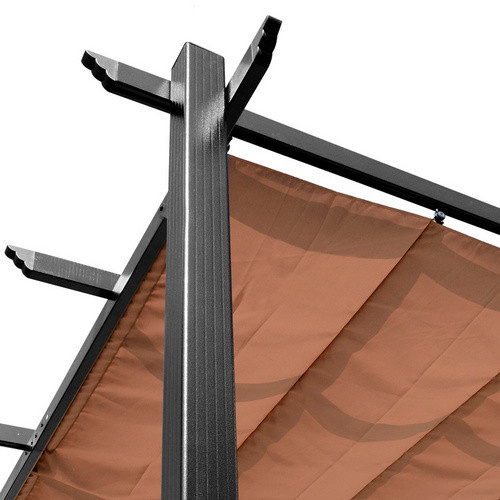 Outsunny Pergola aus Aluminium mit verstellbarem Stoffdach in Grau oder Braun, B/T/H: 400 x 300 x 223 cm - Bild 7