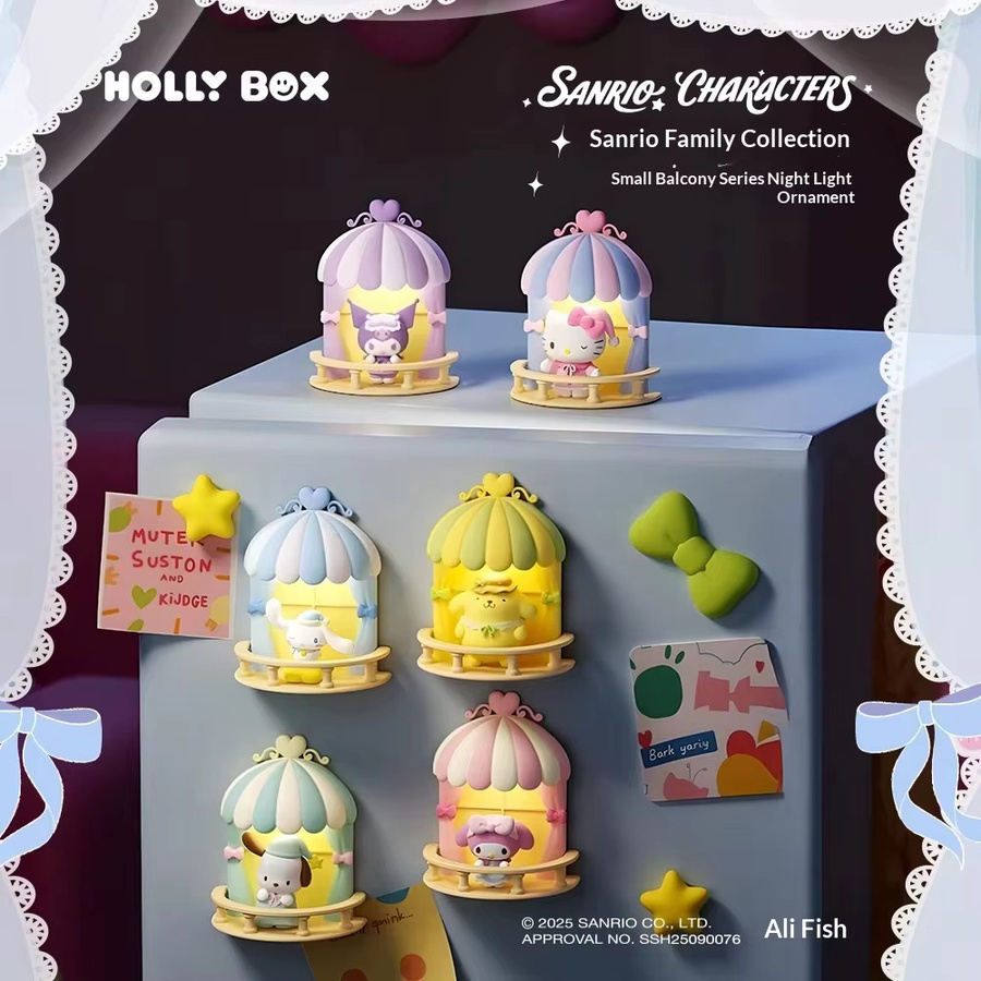 Sanrio Hello Kitty Balkon-Serie Blind Box, Kühlschrankmagnet, Nachtlicht - Bild 2