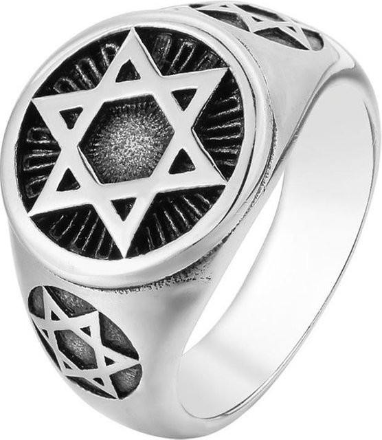 YIRAN Jewelry Davidstern Ringe, Edelstahl, Silber, Unisex - Bild 1
