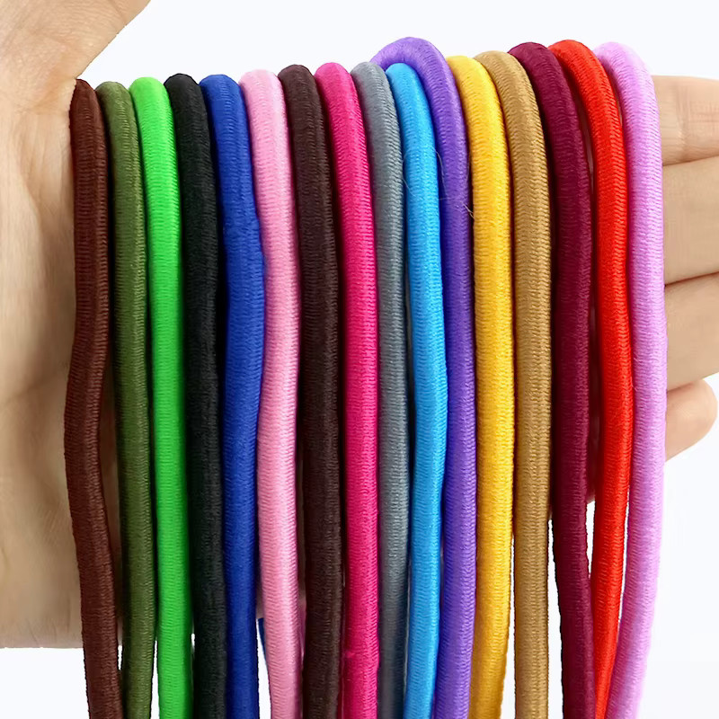 Meetee Elastisches Rundum-Gummiband in Pink und Multicolour, 4,5-5mm Durchmesser, DIY Nähzubehör als Stretch-Seil für Hosengürtel und Kopfbedeckungen - Bild 4