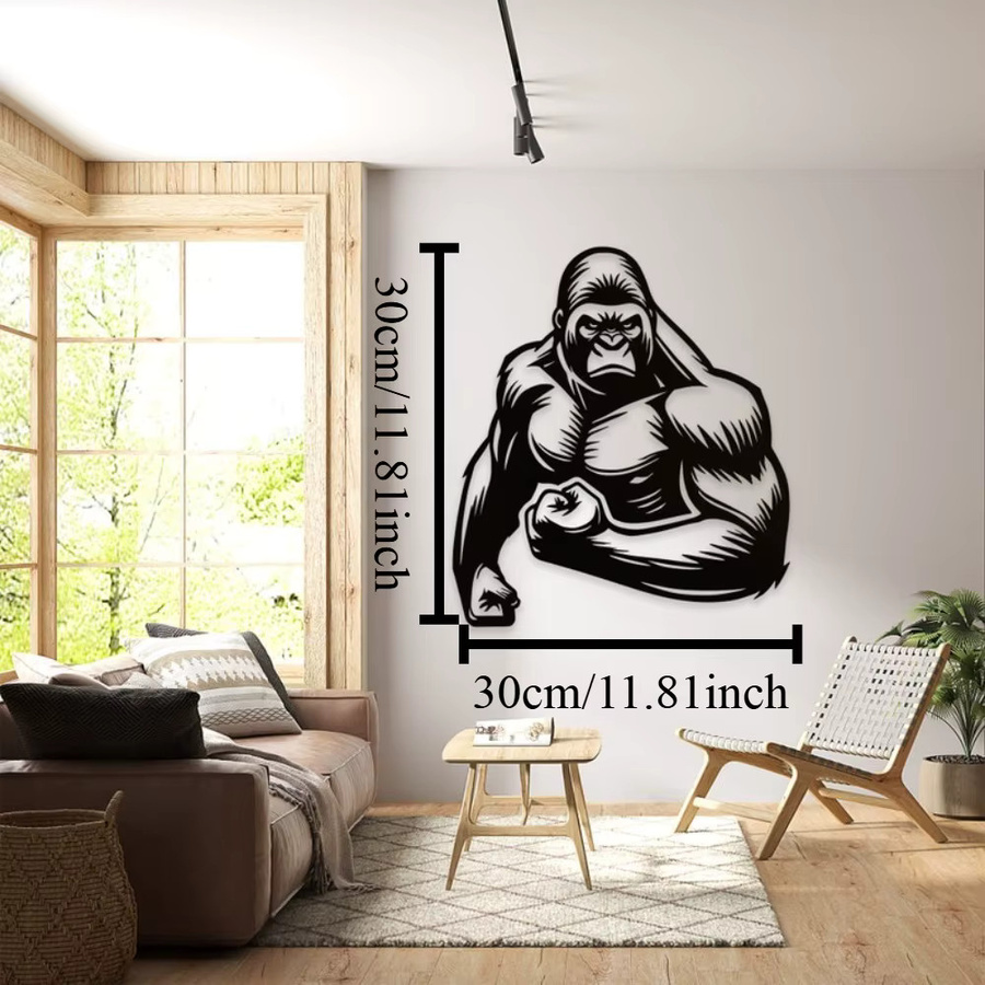 CIFBUY Metallwandkunst Gorilla Afrikanische Safari Wildtier Dekoration in Schwarz - Bild 2