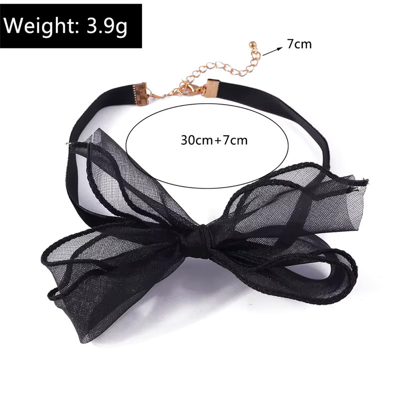 Seblasy Halskette, Schwarz, Spitze, Bowknot, Damen - Bild 3