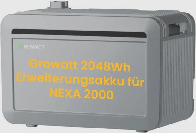 Growatt NEXA 2000 Erweiterungsbatterie in Grau mit 2048 Wh LiFePO4 und IP66 Schutzklasse - Bild 1