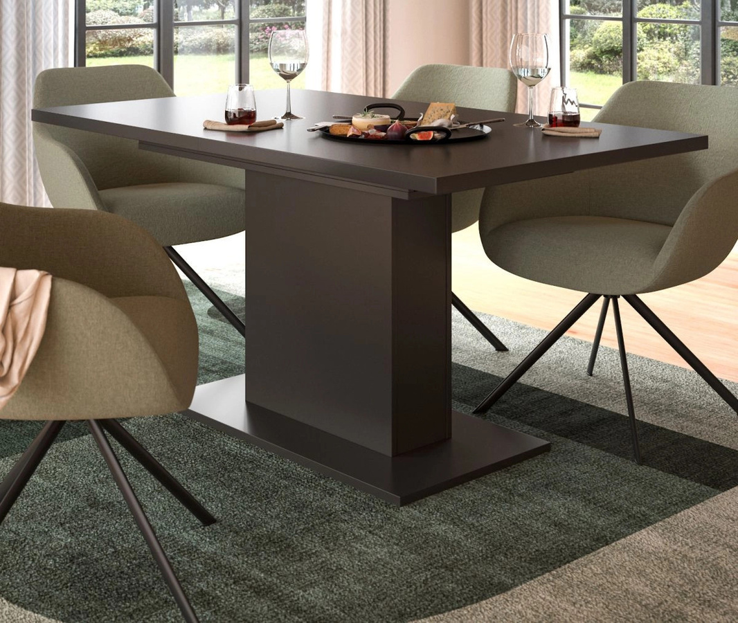 Inn.Furn Esstisch ausziehbar in Grau, moderner Küchentisch aus MDF und Metall, B/T/H: 150 x 90 x 76 cm (ausziehbar auf 190 cm) - Bild 3