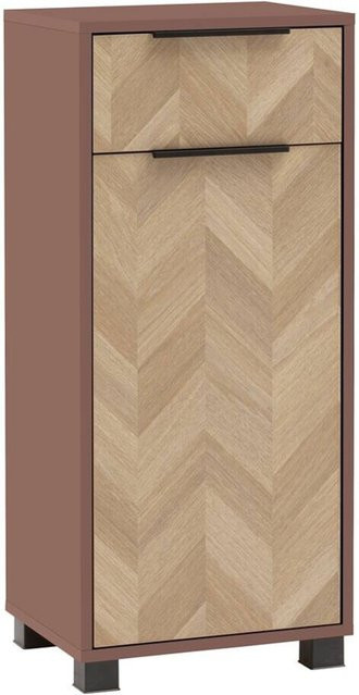Schildmeyer Highboard Piazza in Mauve mit Fischgräten-Dekor, B/H/T: 40,3 x 90,9 x 33,0 cm - Bild 2