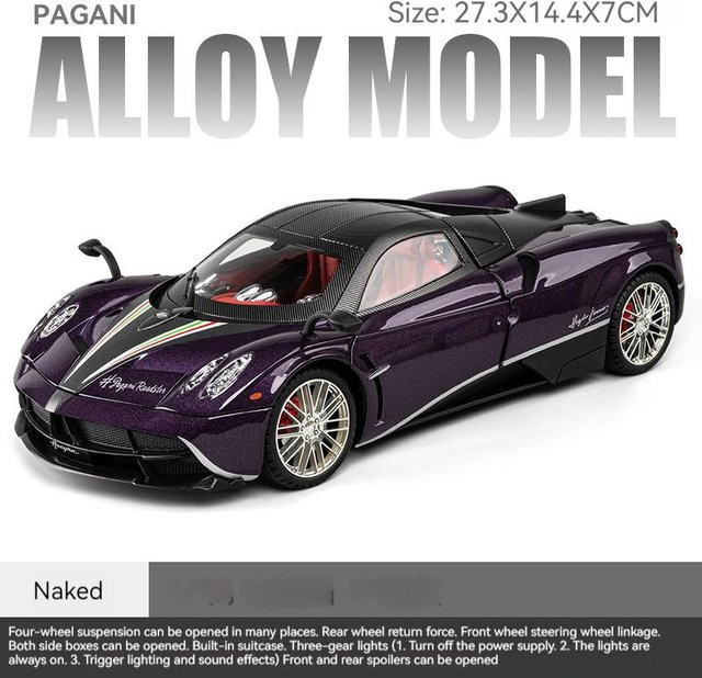 Linyi toy car Huayra Dinastia Spielzeugmodellauto, 1:18, Metall, mit Licht und Sound, ab 14 Jahren - Bild 1