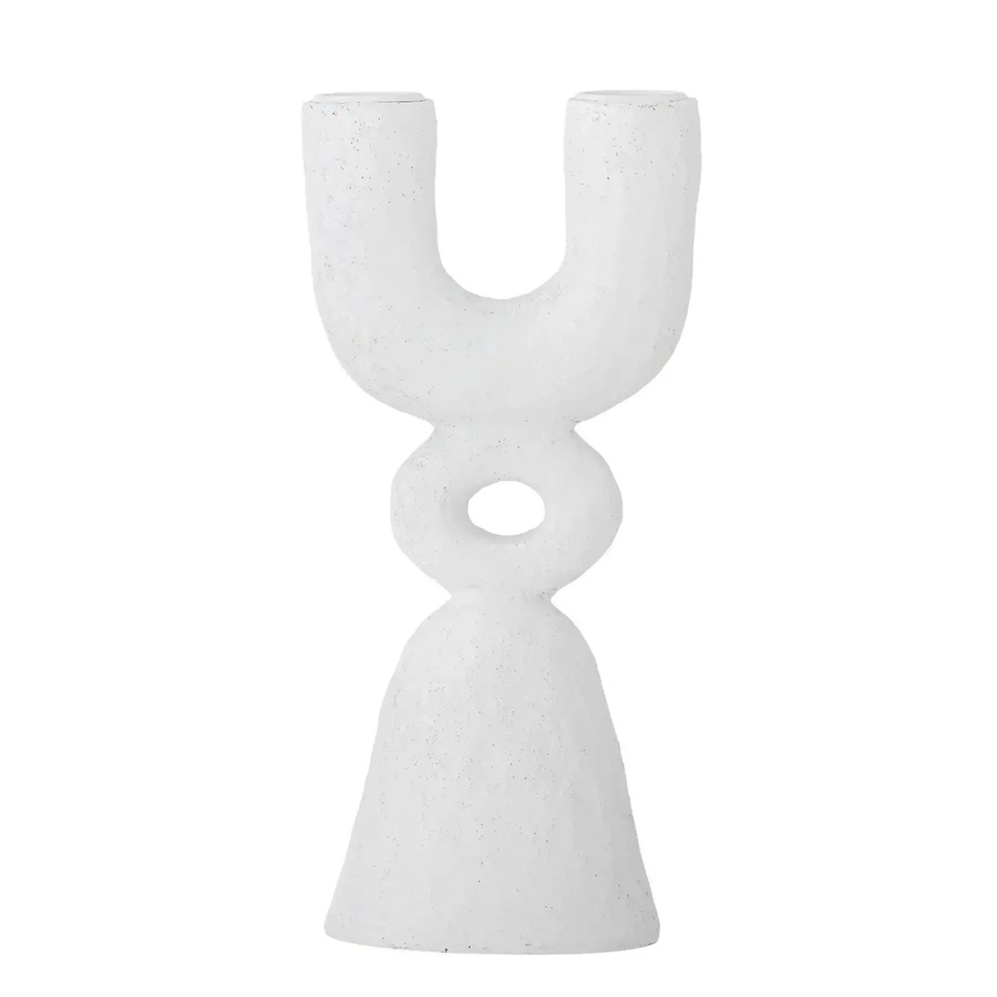 Bloomingville Kerzenhalter Syra aus Kunstharz in Weiß, Höhe: 22 cm - Bild 1