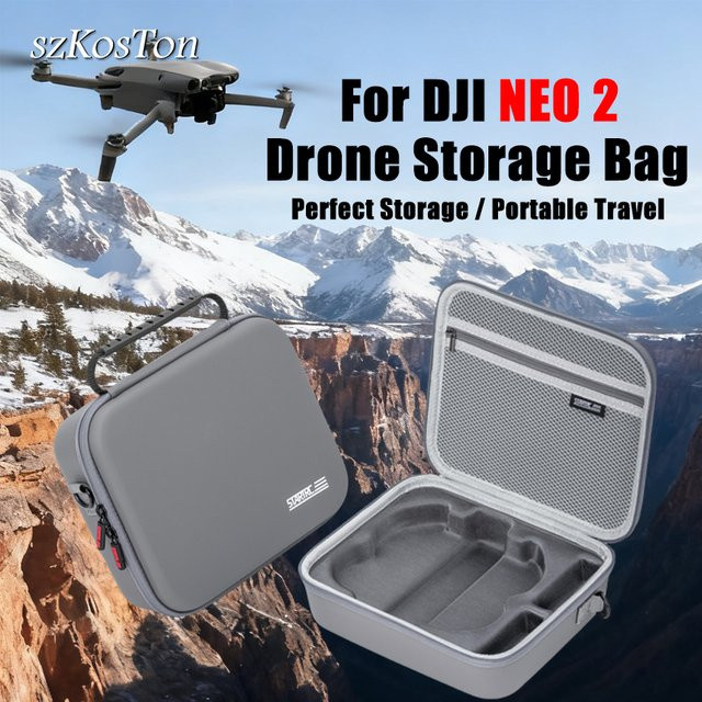 SZKOSTON Aufbewahrungskoffer für DJI Neo 2, kratzfeste und staubdichte Schutzhülle in Grau - Bild 1