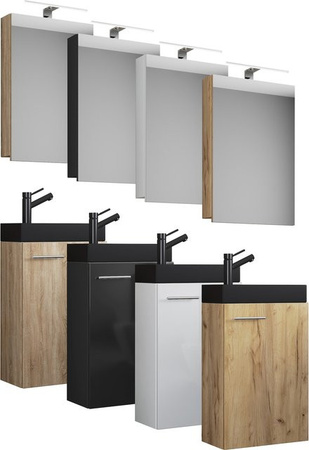 VCM Badmöbel Set Slito SC-BL für das Gäste WC bestehend aus Spiegelschrank, Waschbecken und Waschbeckenunterschrank