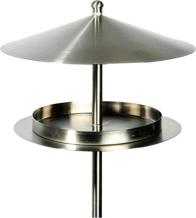 dobar Design Vogelhaus Silberglanz aus Edelstahl mit Ständer