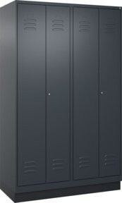 C+P PSA Doppel-Spind Classic PLUS mit Sockel, 4 Abteile, Anthrazit, B/T/H: 120 x 50 x 195 cm, mit Zylinderschloss - Bild 1