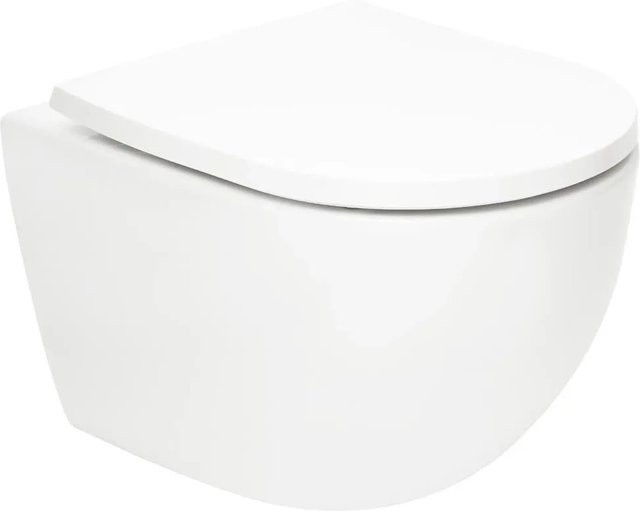 Swiss Aqua Technologies Wand-WC Set Hänge-WC aus Keramik mit spülrandloser Tornado Spülung und SoftClose WC-Sitz in Weiß, B: 36,0 cm, H: 31,5 cm, T: 49,0 cm - Bild 1