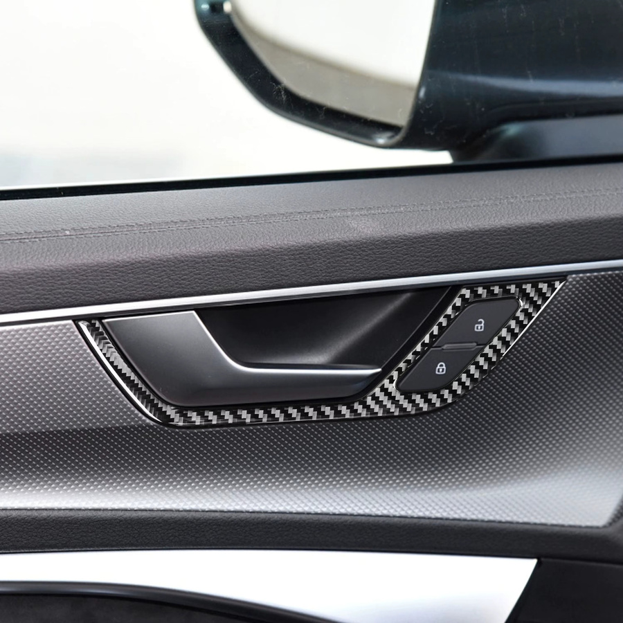 Carbon-Faser Innentürgriff Schalterabdeckung für Audi A6 A7 C8 2019-2024 in Schwarz - Bild 4
