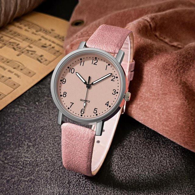 Armbanduhr Vintage, Quarz, Lederarmband, Roségold, 34 mm, Damen - Bild 1