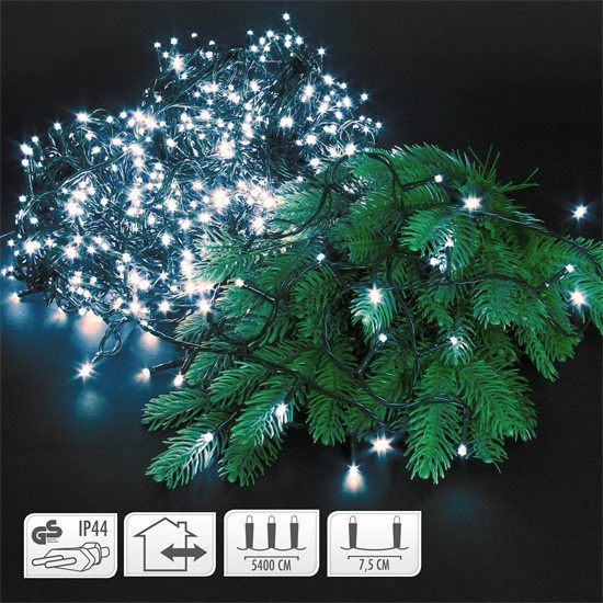 ECD Germany LED Lichterkette mit 720 LEDs in Kaltweiß, 54 m Länge, IP44 wetterfest - Bild 1