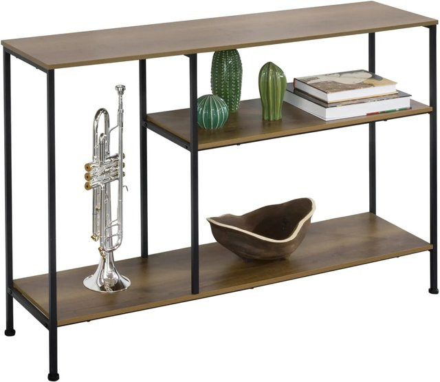 SoBuy Vintage Konsolentisch FSB35-PF mit 3 Ablagen in Natur/Schwarz, B/H/T: 120 x 80 x 30 cm - Bild 1