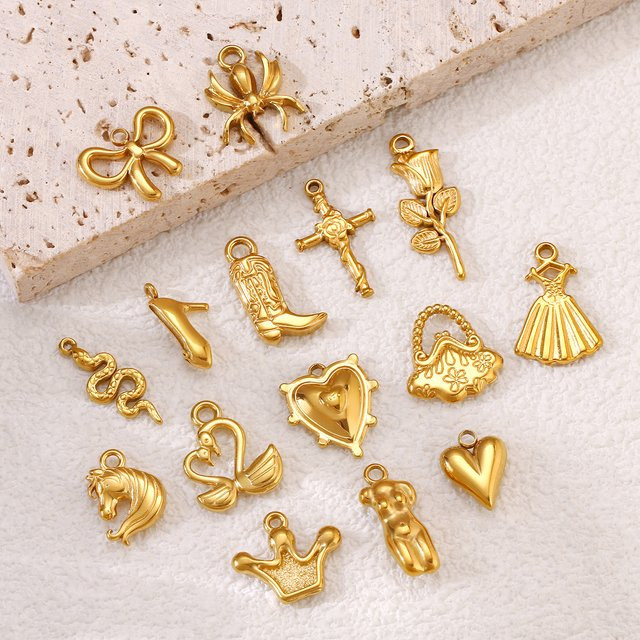 Hello Fairy Charms Bastelanhänger, Edelstahl, Gold, Damen - Bild 1