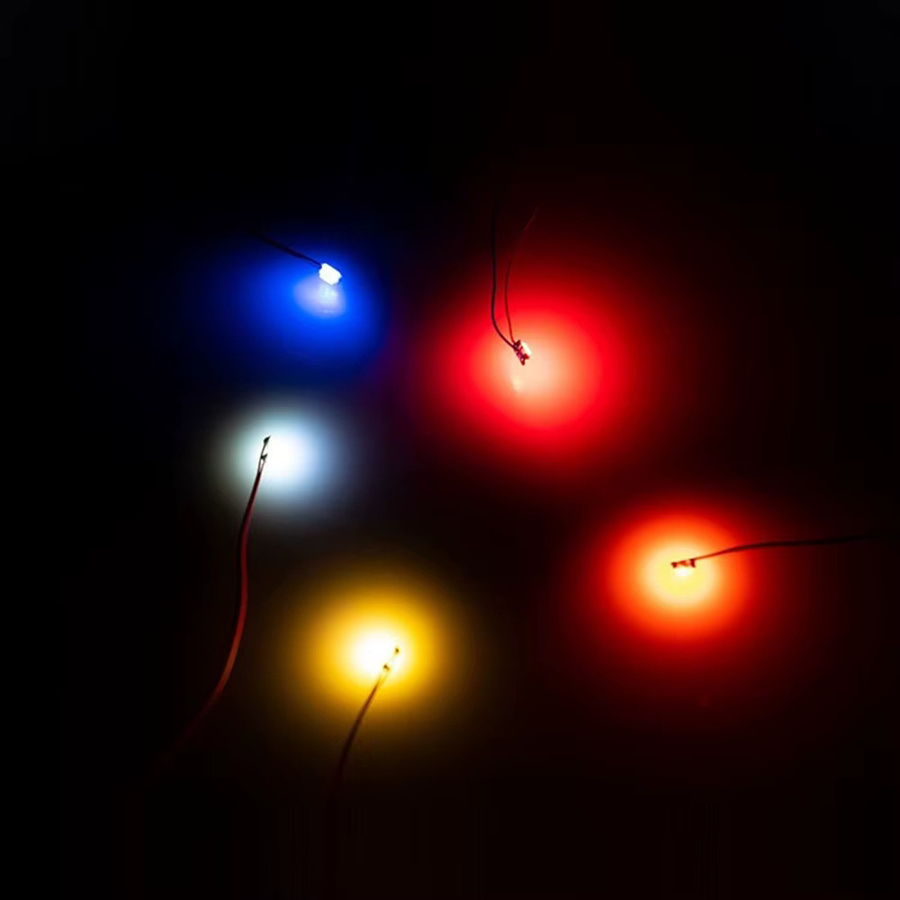 SANMERSEN Blinkender LED-SMD-Draht, 10-teiliges Set, Rot Blau Grün Bunt, Maßstab 1:87 (Spur H0) - Bild 2