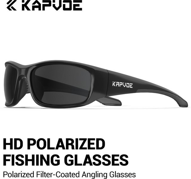 KAPVOE Sportsonnenbrille, Vollrand, Kunststoff, black, Unisex, polarisiert - Bild 1