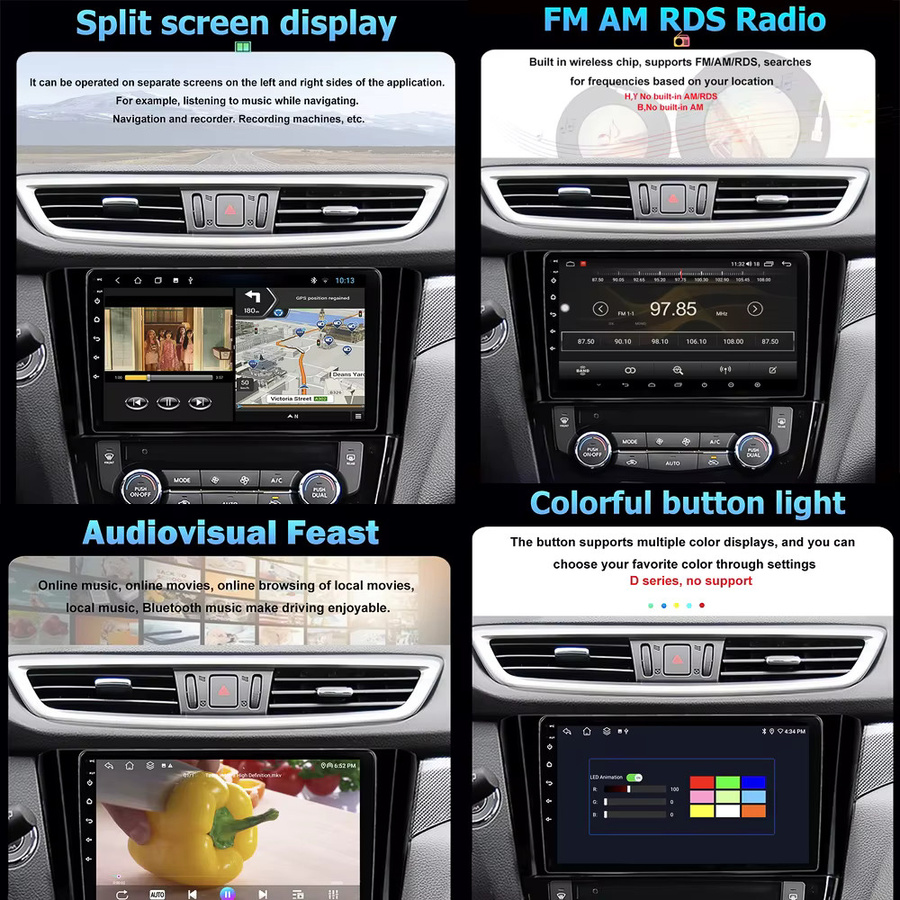 KJ-NAVI Android 16 Multimedia Autoradio für Hyundai Tucson 3 (2015 - 2018) mit Navigation, Wireless CarPlay und Bluetooth in Schwarz - Bild 4
