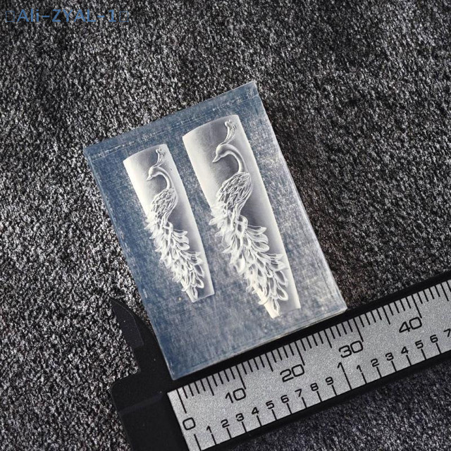 JETTING 3D Pfau Silikon Nagelform, Transparente Maniküre Form - Bild 1